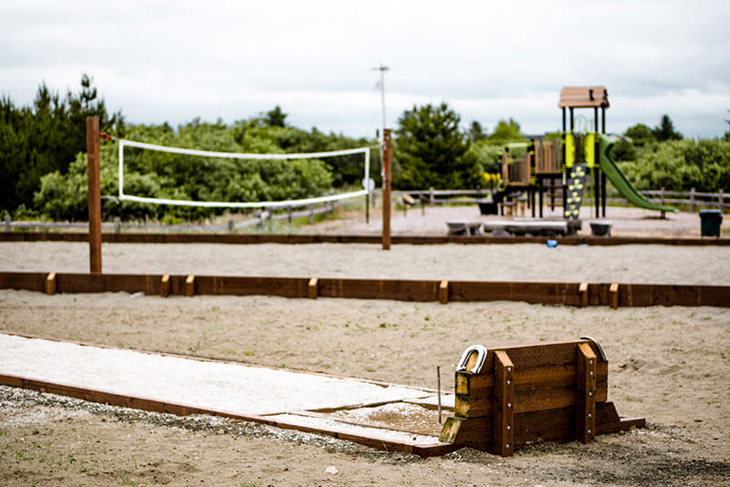A game area of a resort in Ocean Shores where you can enjoy things to do with kids.
